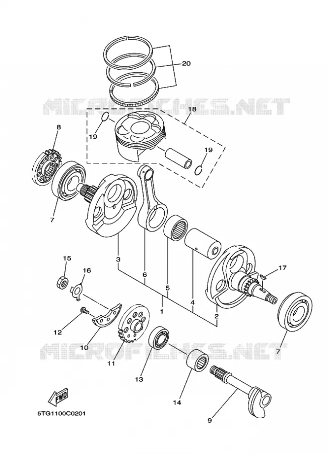 VILEBREQUIN / PISTON Yamaha QUAD 450 2005 YFZ  YFZ450