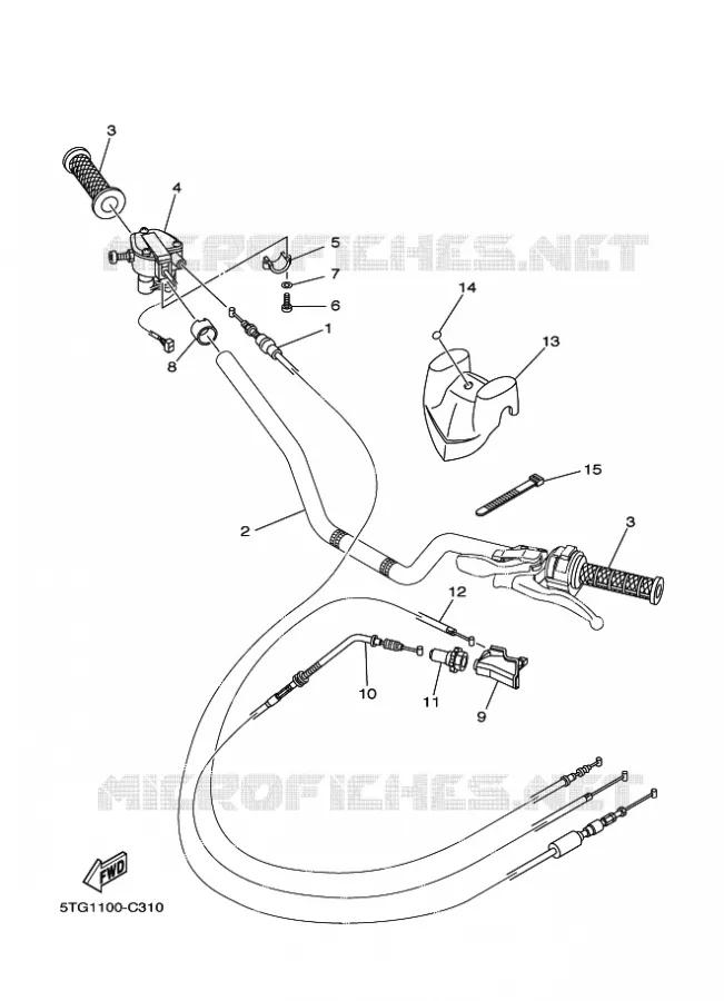 GUIDON ET CABLES Yamaha QUAD 450 2006 YFZ  YFZ450