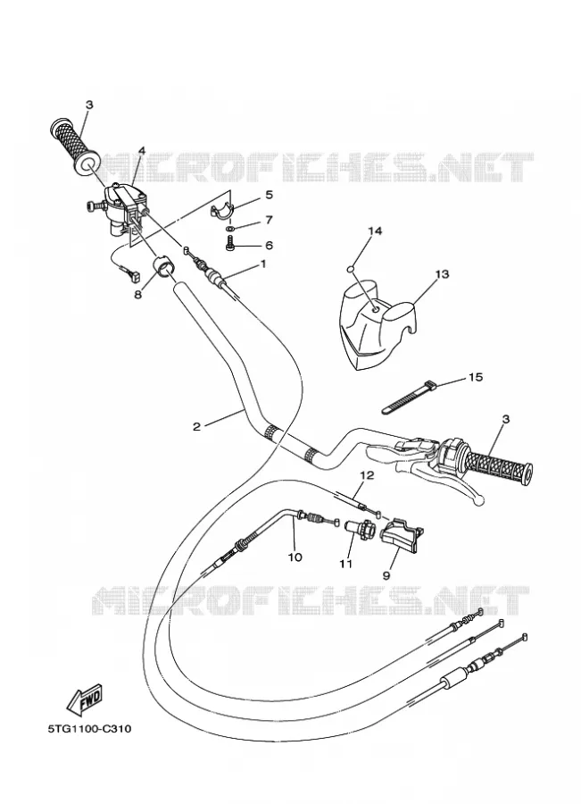 GUIDON ET CABLES Yamaha QUAD 450 2006 YFZ  YFZ450