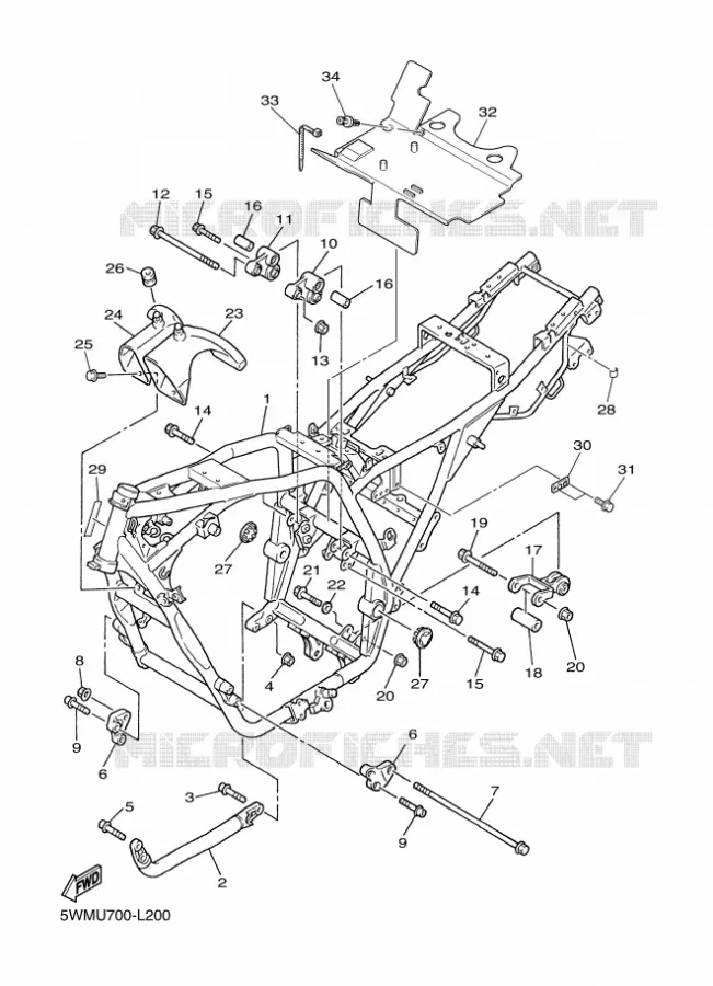 CADRE Yamaha MOTO 1300 2013 XJR  XJR1300