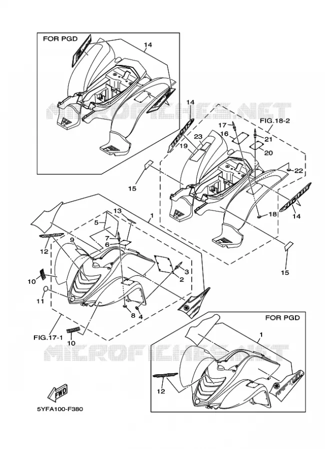 EMBLEME / ETIQUETTE 2 Yamaha QUAD 50 2007 RAPTOR  YFM50