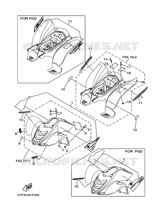 EMBLEME / ETIQUETTE 4 Yamaha QUAD 50 2007 RAPTOR  YFM50