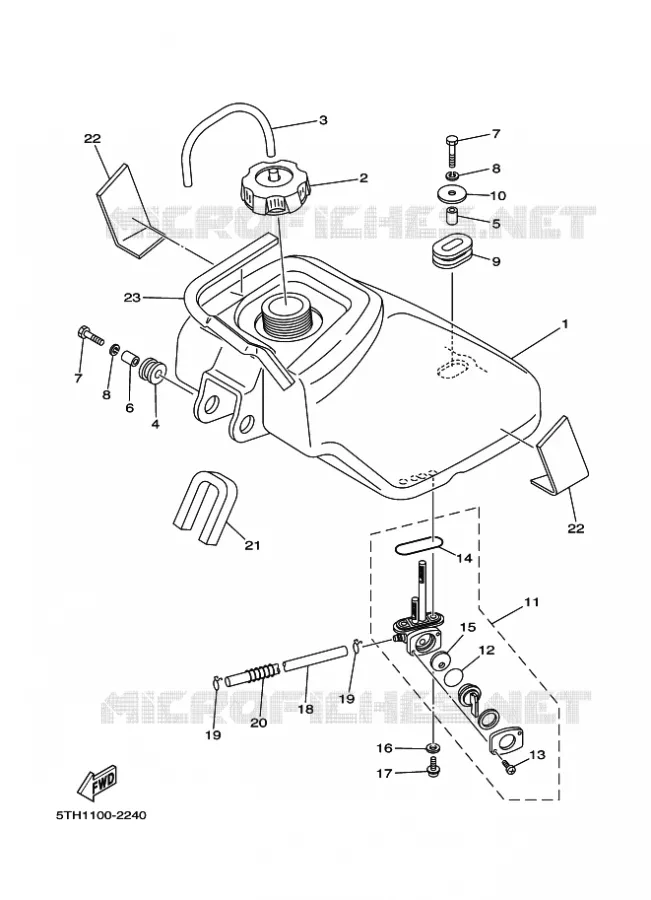 RESERVOIR A ESSENCE Yamaha QUAD 50 2007 RAPTOR  YFM50