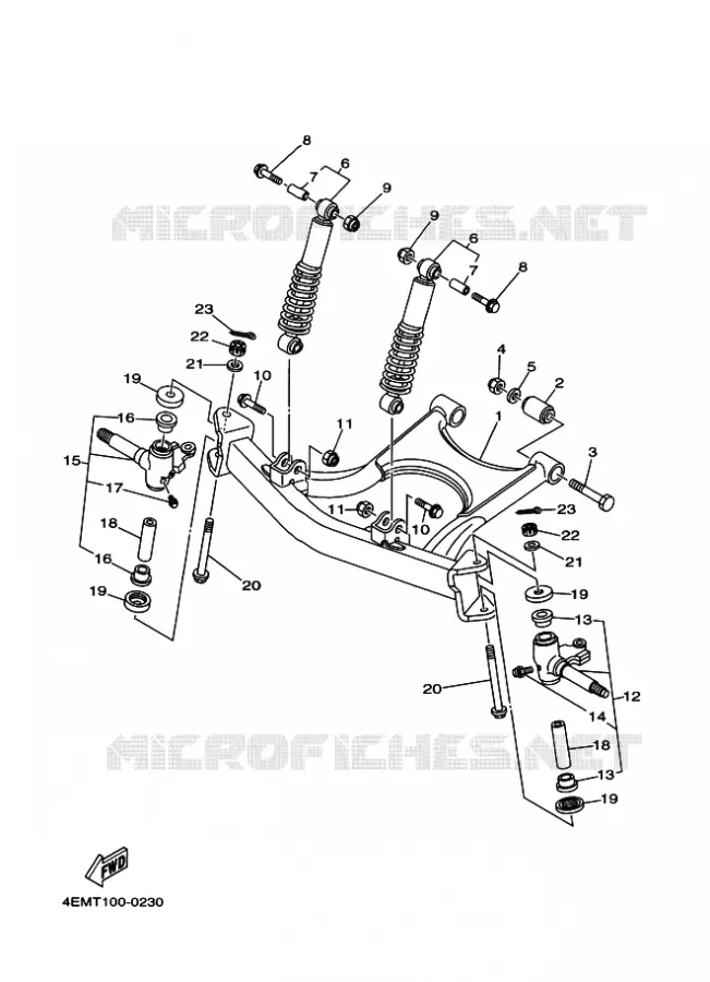SUSPENSION / ROUE AVANT Yamaha QUAD 50 2007 RAPTOR  YFM50