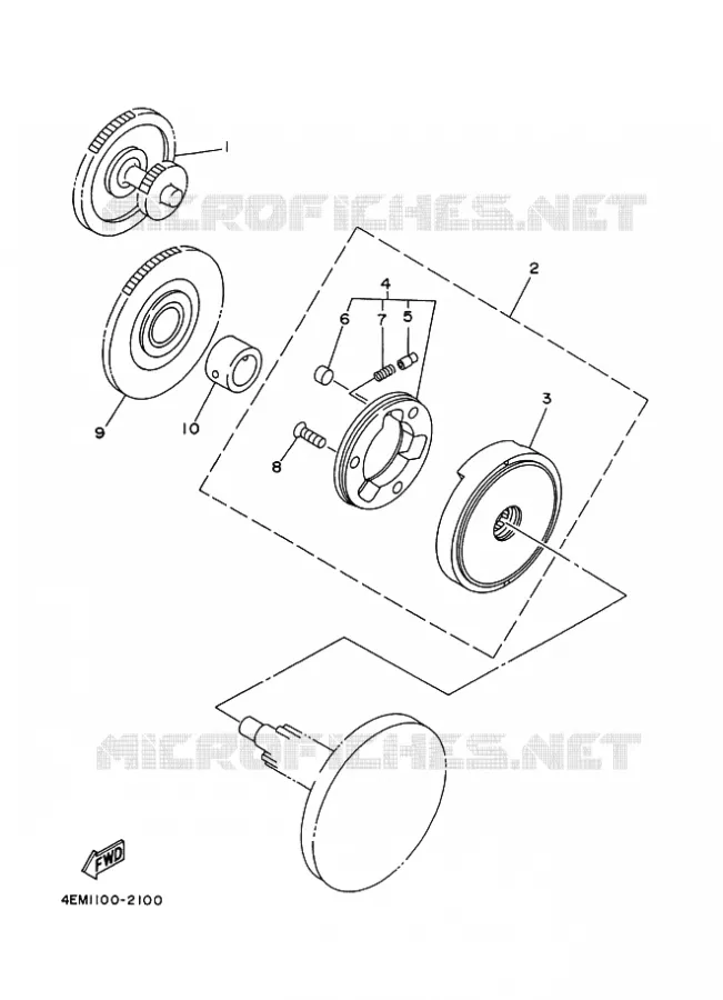 EMBRAYAGE DE DEMARREUR Yamaha QUAD 50 2009 RAPTOR  YFM50