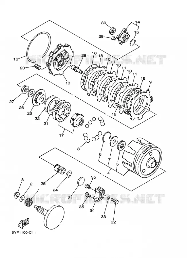 EMBRAYAGE DE DEMARREUR Yamaha QUAD 50 2009 RAPTOR  YFM50
