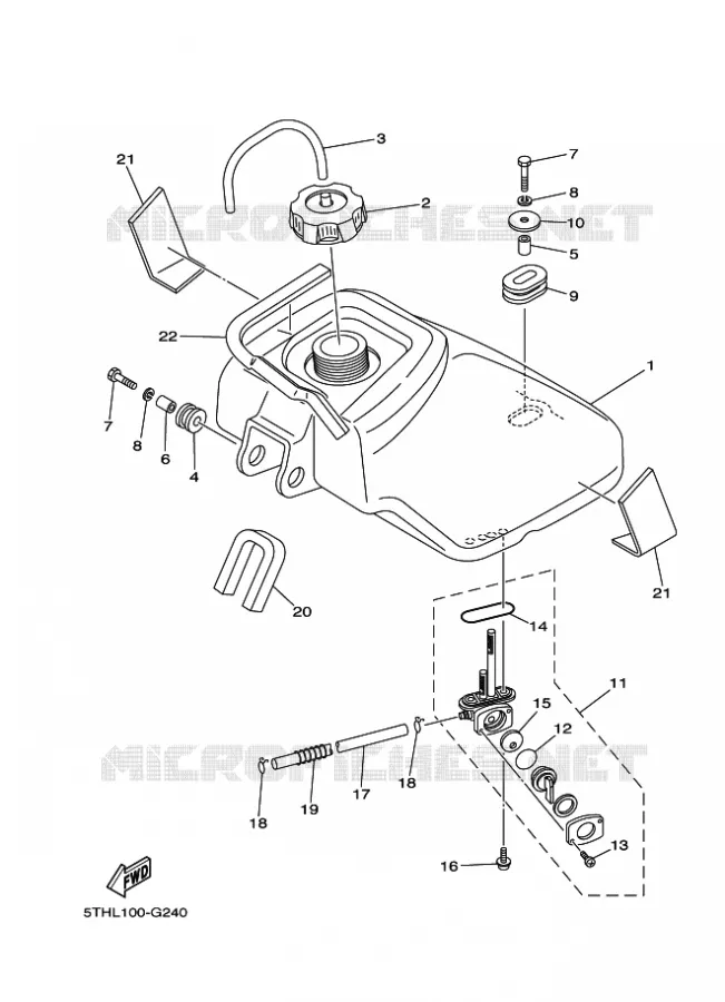 RESERVOIR A ESSENCE Yamaha QUAD 50 2009 RAPTOR  YFM50