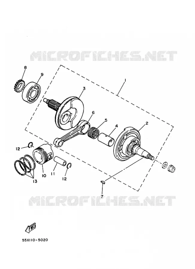 VILEBREQUIN / PISTON Yamaha QUAD 50 2009 RAPTOR  YFM50