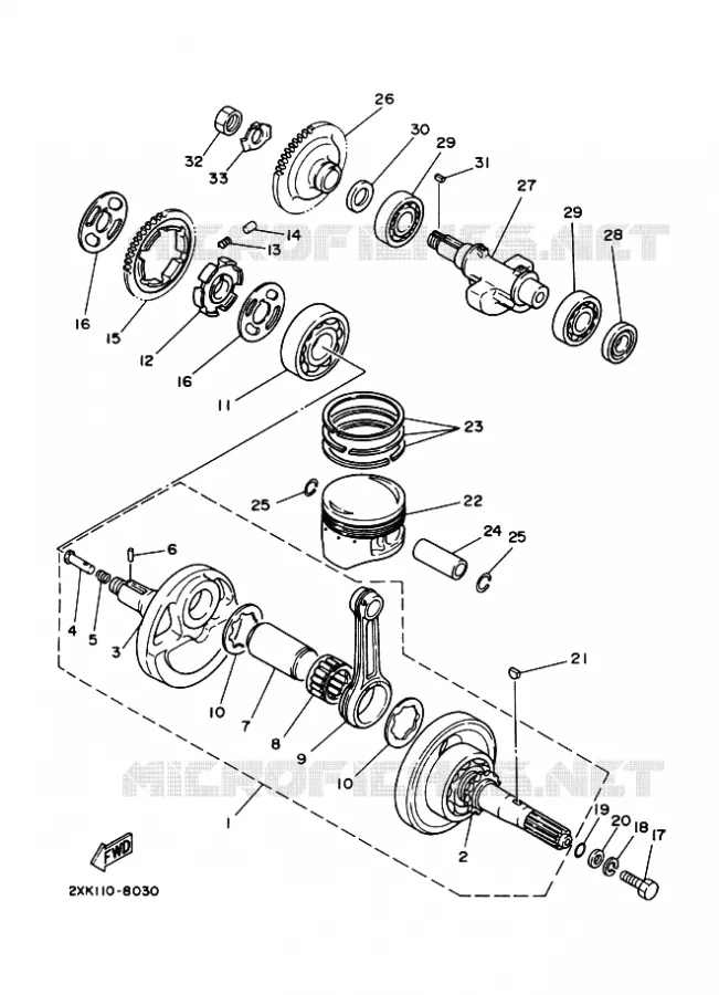 VILEBREQUIN / PISTON Yamaha QUAD 350 2005 RAPTOR  YFM350