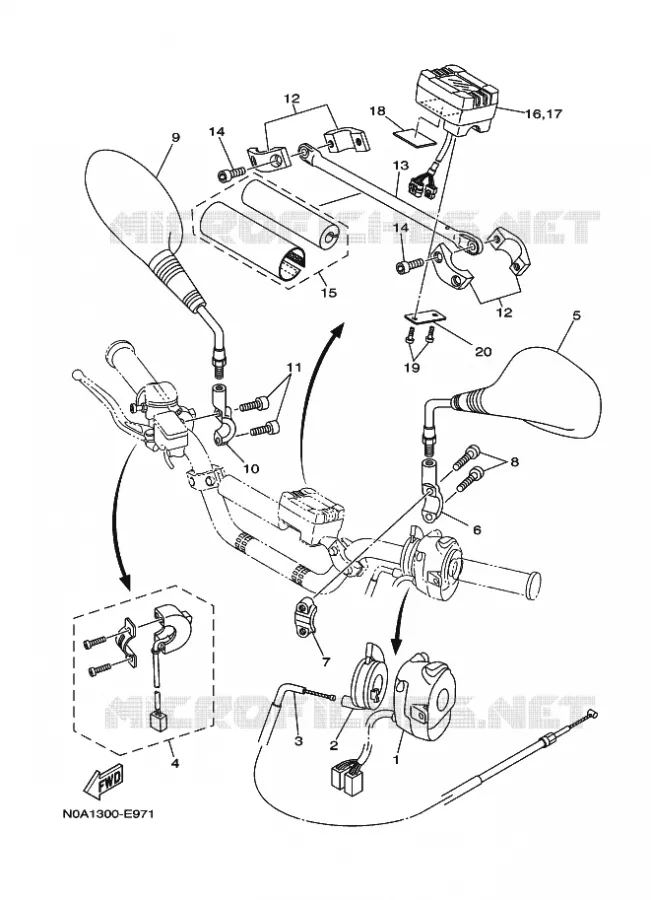 COMMODO / COMPTEUR (N0A2) Yamaha QUAD 350 2005 RAPTOR  YFM350