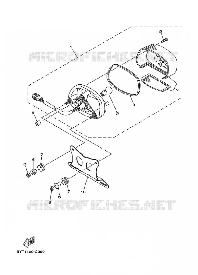 FEU ARRIERE 2 Yamaha QUAD 350 2007 RAPTOR  YFM350