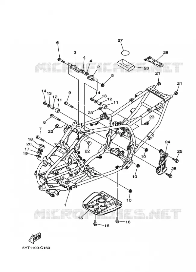 CADRE Yamaha QUAD 350 2007 RAPTOR  YFM350