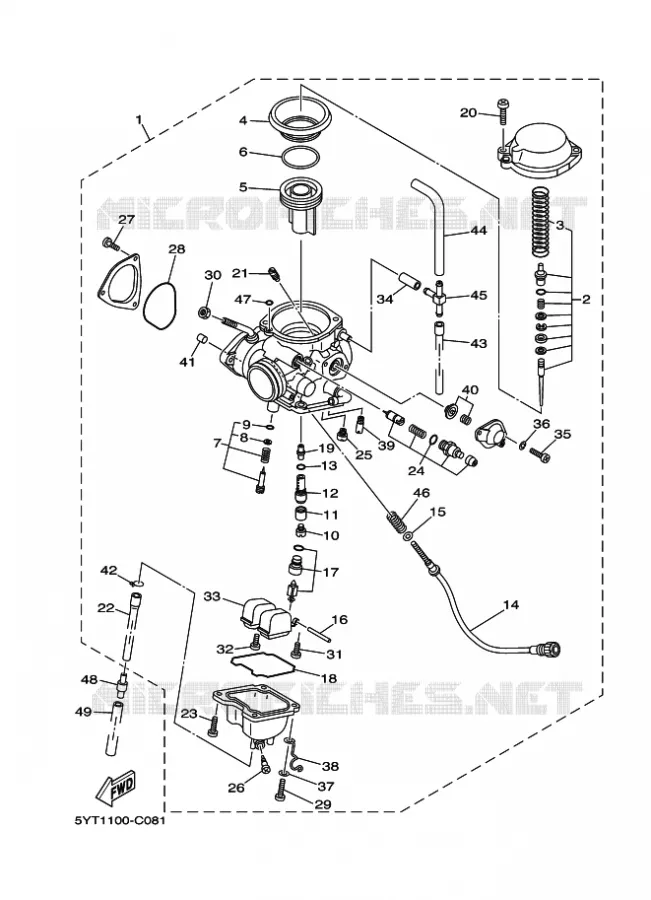 CARBURATEUR Yamaha QUAD 350 2007 RAPTOR  YFM350