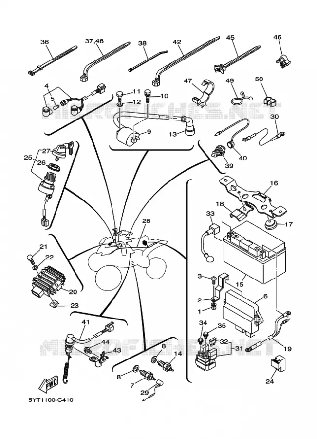 PARTIE ELECTRIQUE 1 Yamaha QUAD 350 2007 RAPTOR  YFM350