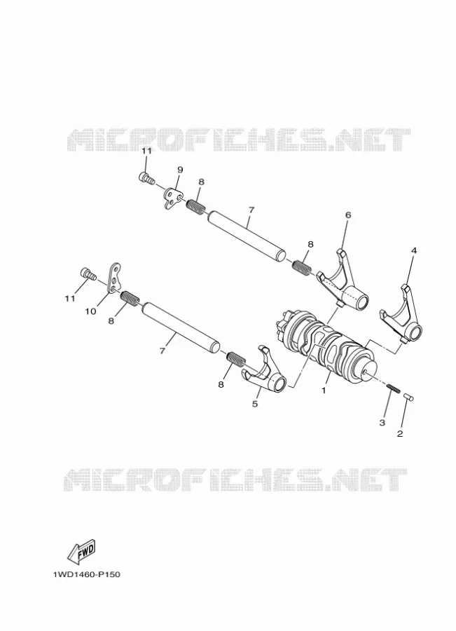 BARILLET DE SELECTION / FOURCHETTES Yamaha MOTO 300 2016 R3  YZF-R3A