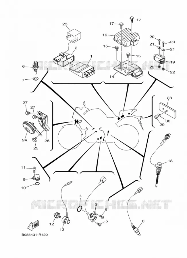 PARTIE ELECTRIQUE 2 Yamaha MOTO 300 2016 MT  MTN320-A