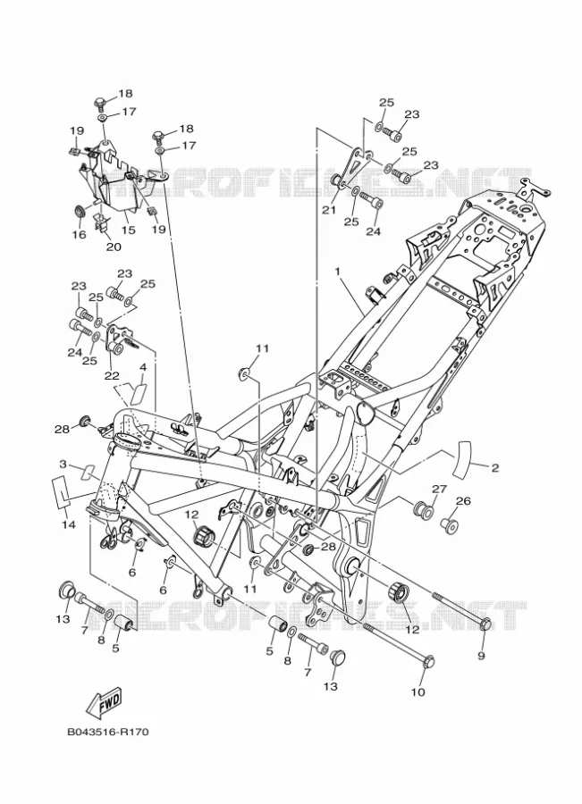 CADRE Yamaha MOTO 300 2016 MT  MTN320-A