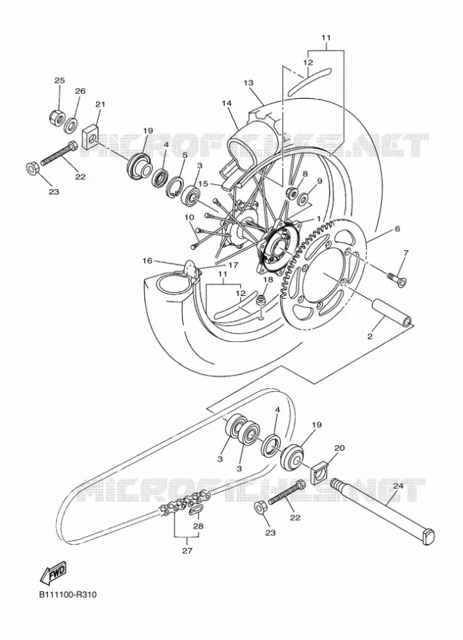 ROUE ARRIERE 2 Yamaha MOTO 450 2017 YZF  YZ450F