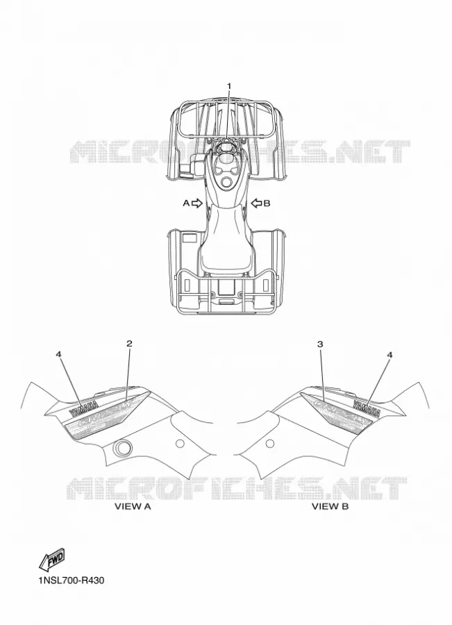 EMBLEME Yamaha QUAD 350 2016 GRIZZLY  YFM350A
