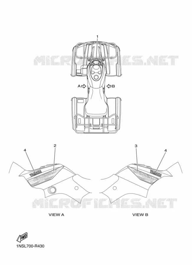 EMBLEME Yamaha QUAD 350 2017 GRIZZLY  YFM350A
