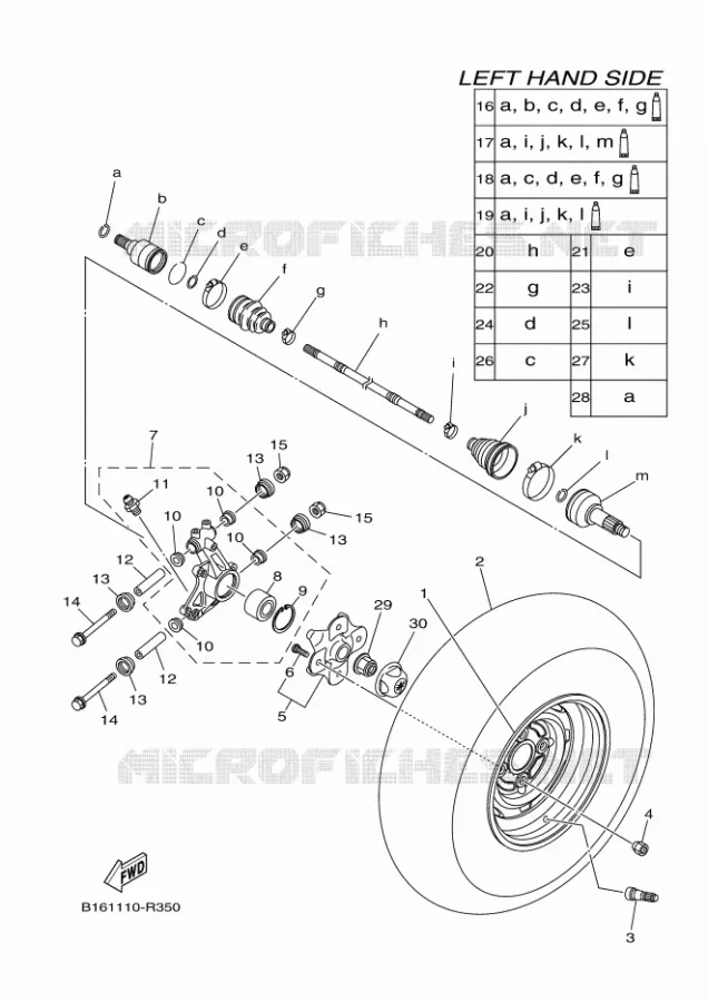 ROUE ARRIERE Yamaha QUAD 700 2016 KODIAK  YFM700FWB