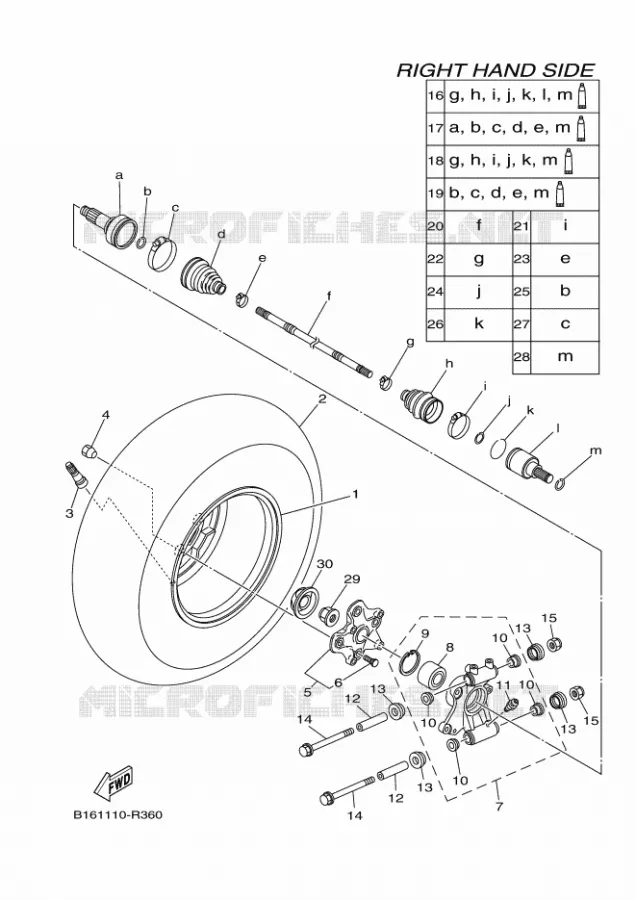 ROUE ARRIERE 2 Yamaha QUAD 700 2017 KODIAK  YFM700FWB