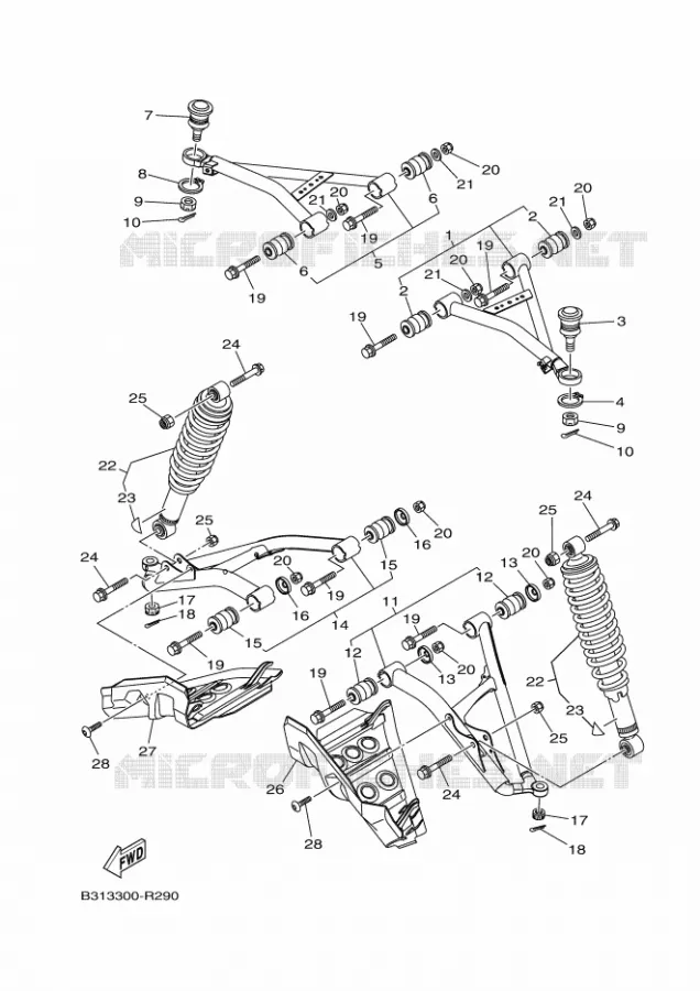 SUSPENSION / ROUE AVANT Yamaha QUAD 700 2017 GRIZZLY  YFM700FWAD