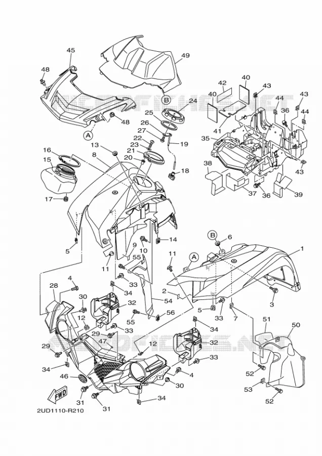 GARDE BOUE AVANT Yamaha QUAD 700 2017 GRIZZLY  YFM700FWAD
