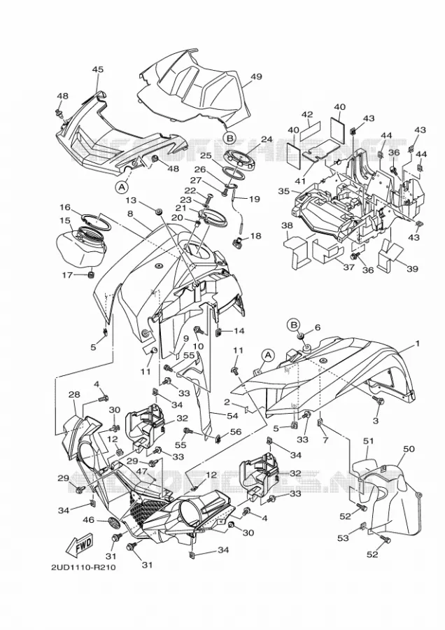 GARDE BOUE AVANT Yamaha QUAD 700 2017 GRIZZLY  YFM700FWAD