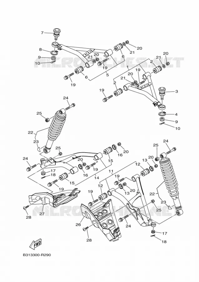 SUSPENSION / ROUE AVANT Yamaha QUAD 700 2017 GRIZZLY  YFM700FWAD
