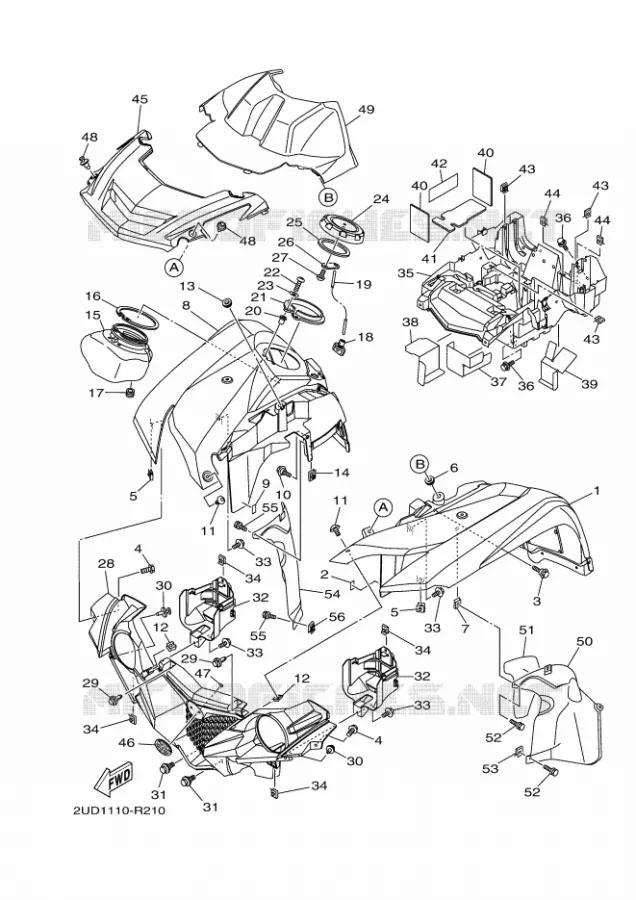GARDE BOUE AVANT Yamaha QUAD 700 2017 GRIZZLY  YFM700FWAD