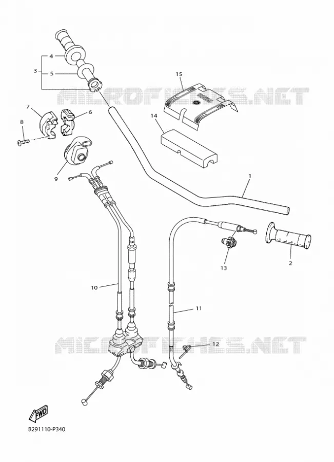 GUIDON ET CABLES Yamaha MOTO 250 2017 YZF  YZ250FXH