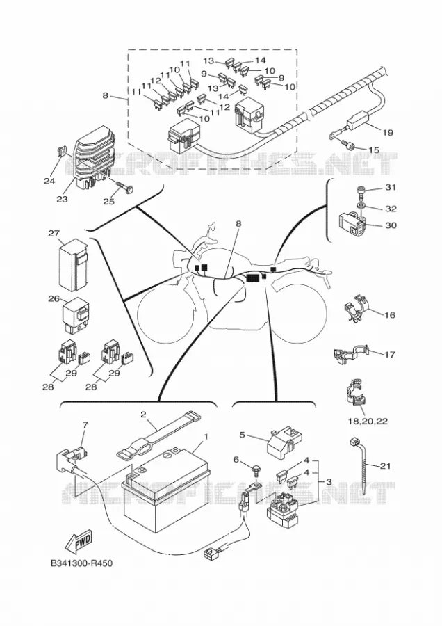 PARTIE ELECTRIQUE 1 Yamaha MOTO 690 2016 XSR  XSR700