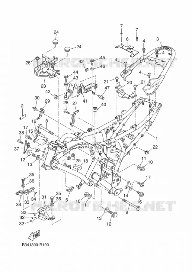 CADRE Yamaha MOTO 690 2017 XSR  MTM690-U