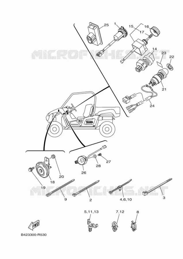 PARTIE ELECTRIQUE 2 Yamaha SIDE BY SIDE 700 2016 VIKING  YXM700ES