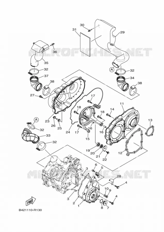 CARTER - MOTEUR 1 Yamaha SIDE BY SIDE 700 2017 VIKING  YXM700E