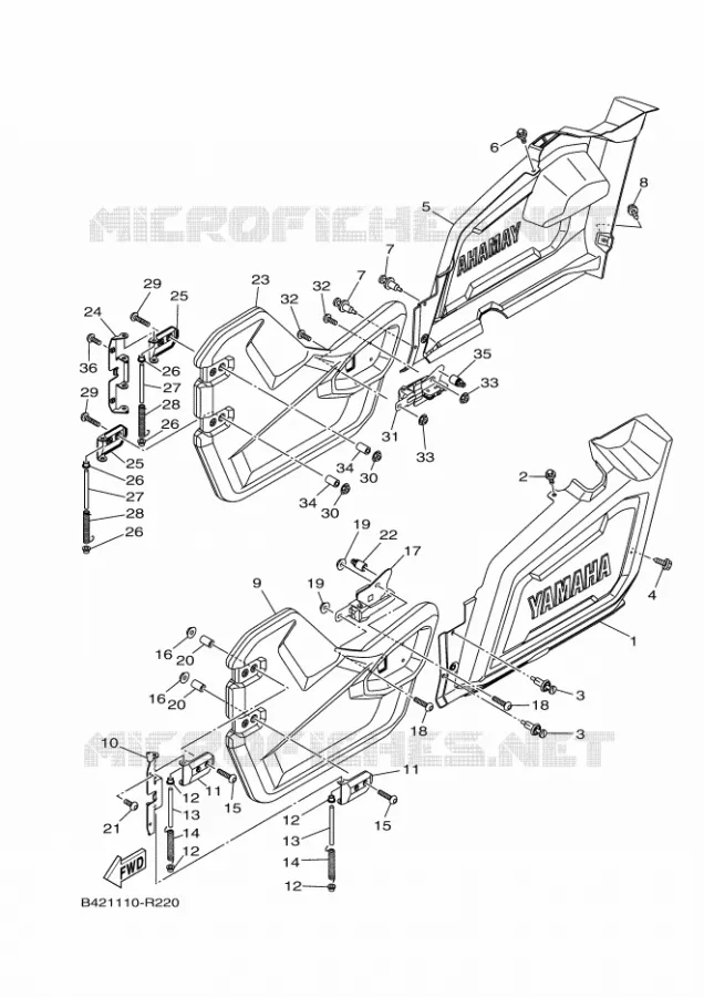COUVERCLE LATERAL Yamaha SIDE BY SIDE 700 2017 VIKING  YXM700E