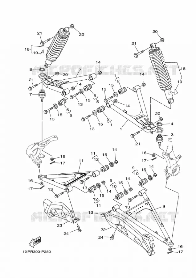 SUSPENSION / ROUE AVANT Yamaha SIDE BY SIDE 700 2017 VIKING  YXM700E