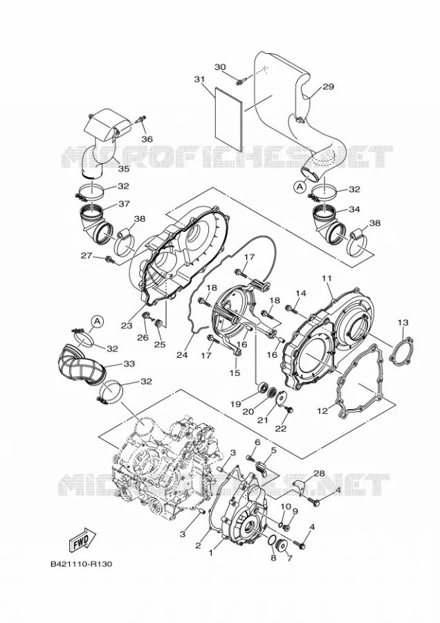CARTER - MOTEUR 1 Yamaha SIDE BY SIDE 700 2017 VIKING  YXM700E