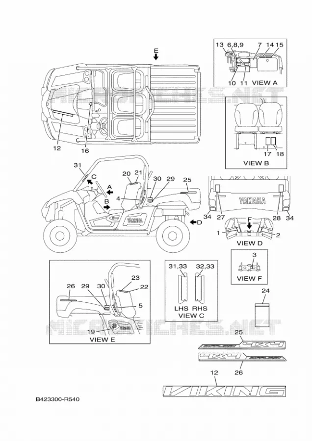 EMBLEME / ETIQUETTE 1 Yamaha SIDE BY SIDE 700 2017 VIKING  YXM700E