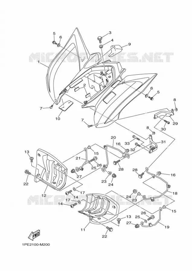 GARDE BOUE ARRIERE Yamaha QUAD 700 2017 RAPTOR  YFM700R