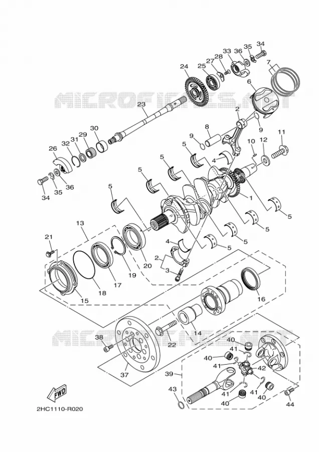 VILEBREQUIN / PISTON Yamaha SIDE BY SIDE 1000 2017 YXZ  YXZ1000ET