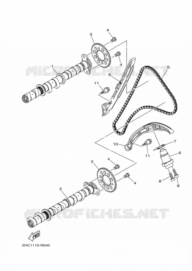 ARBRE A CAMES / CHAINE DE DISTRIBUTION Yamaha SIDE BY SIDE 1000 2017 YXZ  YXZ1000ET