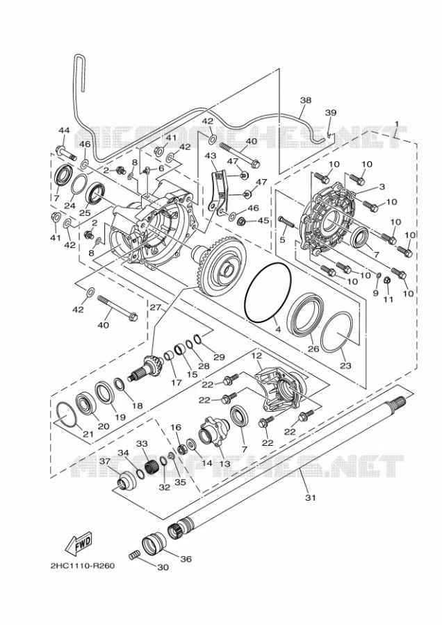 CARDAN / COUPLE CONIQUE Yamaha SIDE BY SIDE 1000 2017 YXZ  YXZ1000ET
