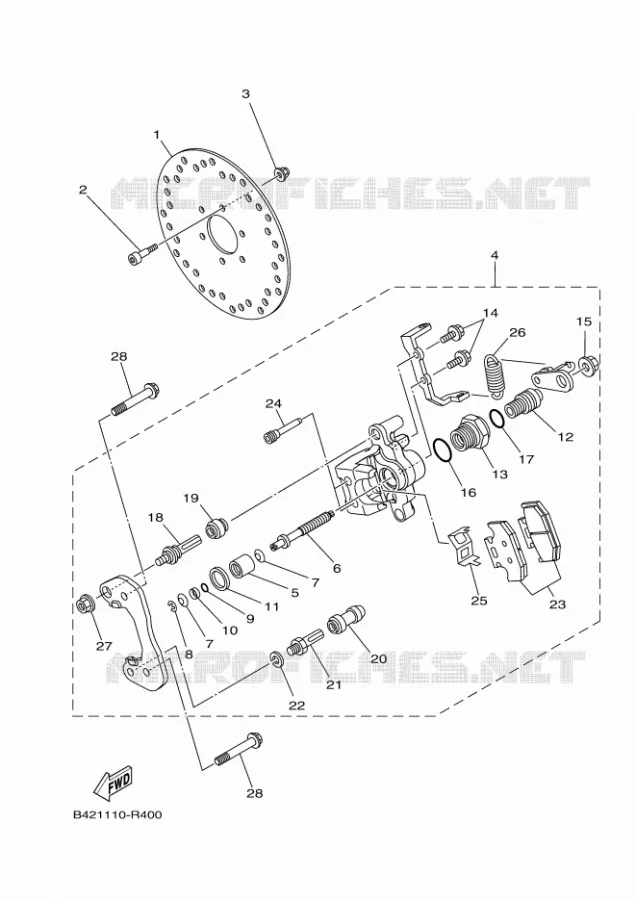 ETRIER DE FREIN ARRIERE 2 Yamaha SIDE BY SIDE 1000 2017 YXZ  YXZ1000ET