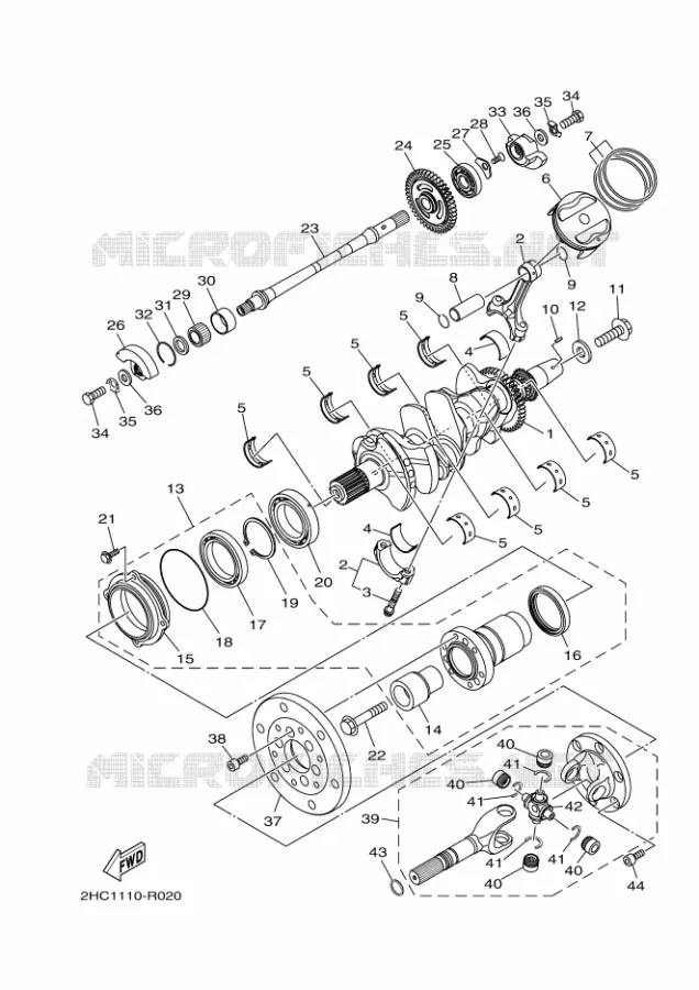 VILEBREQUIN / PISTON Yamaha SIDE BY SIDE 1000 2017 YXZ  YXZ1000ETS
