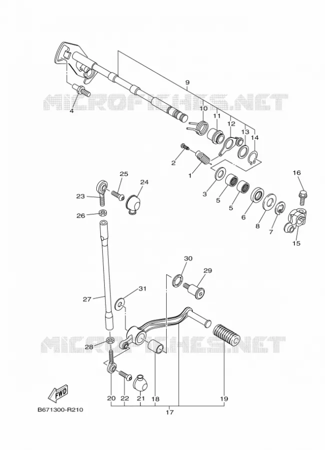 AXE DE SELECTEUR / PEDALE Yamaha MOTO 1000 2016 MT  MTN1000