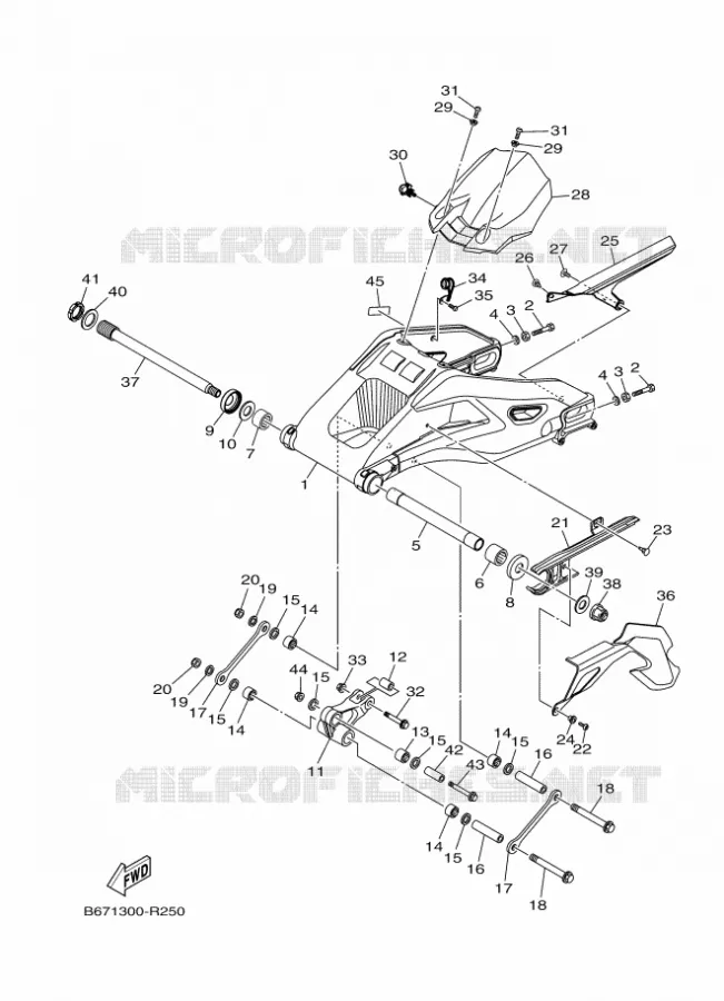 BRAS ARRIERE Yamaha MOTO 1000 2016 MT  MTN1000