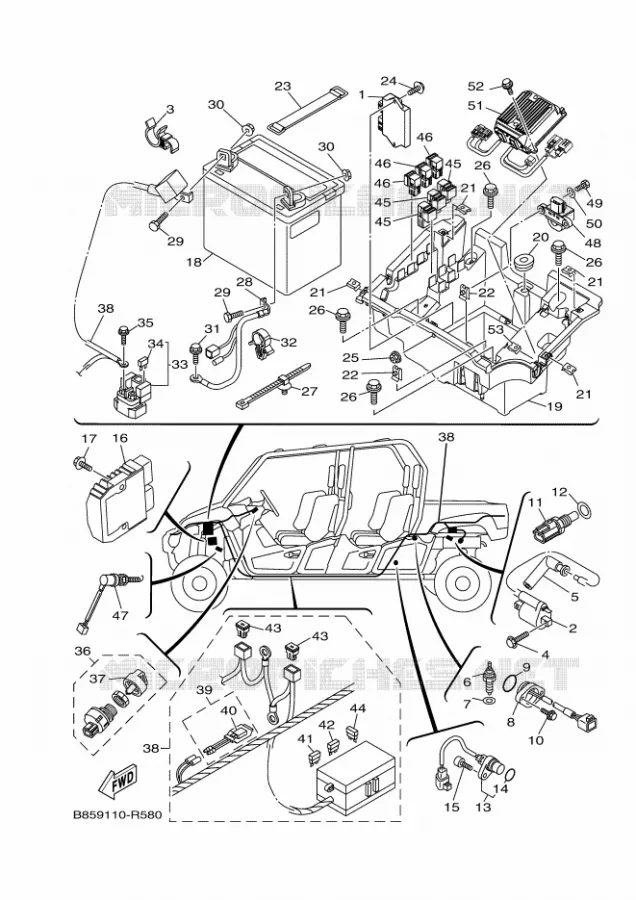 PARTIE ELECTRIQUE 1 Yamaha SIDE BY SIDE 700 2016 VIKING  YXC700E