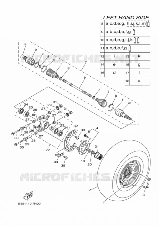 ROUE ARRIERE Yamaha SIDE BY SIDE 700 2016 VIKING  YXC700E